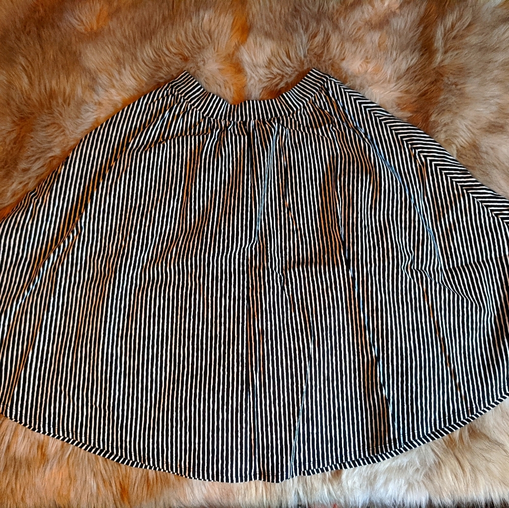 Black and White Striped Skirt